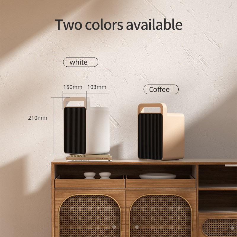 Mini Aeroterma, Mini Radiator Electric, Putere 900 W, Buton cu 2 Trepte de Temperatura, Inchidere Automata, cu Maner de Prindere, 15x10.3x21 cm, Alb/ Negru [11]