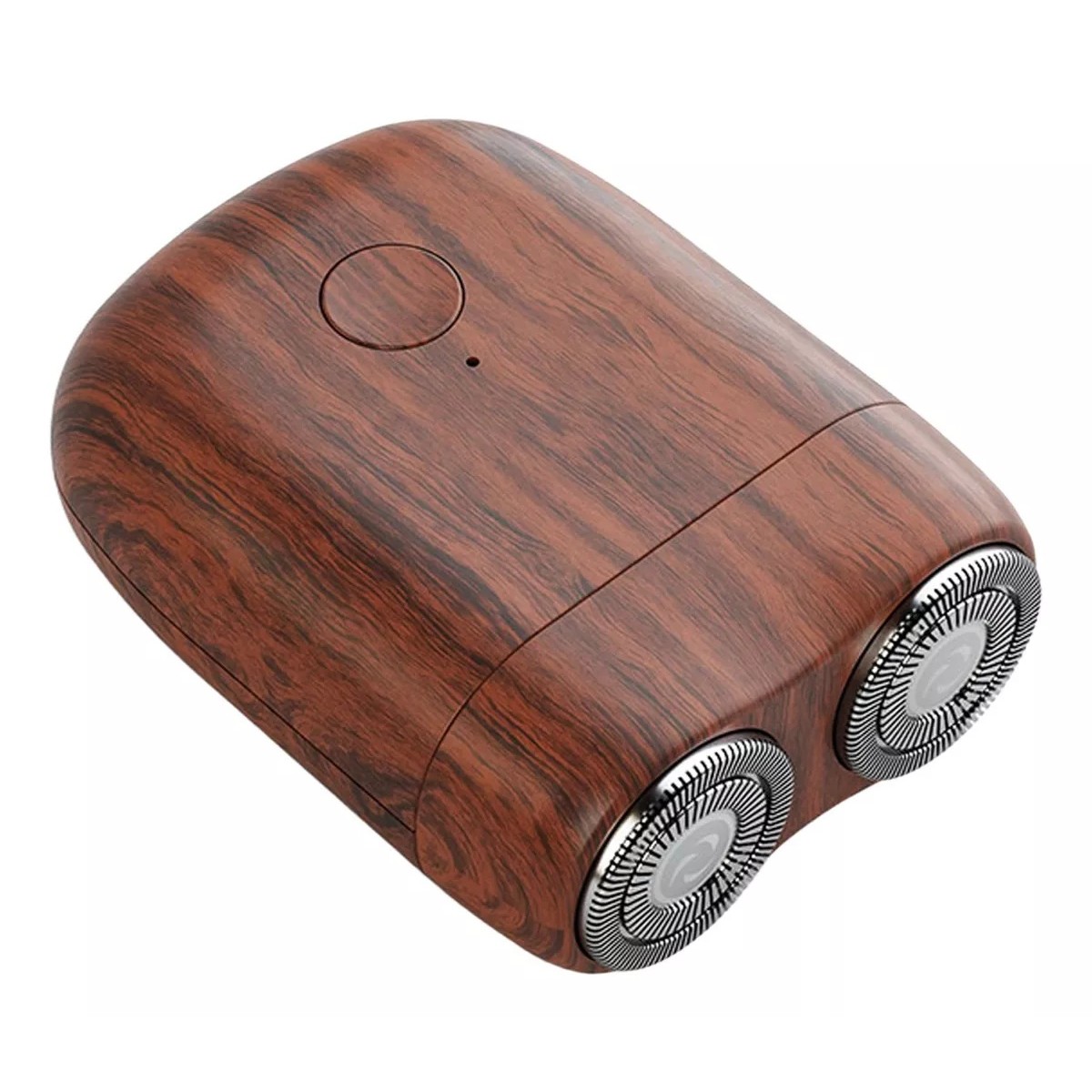 Mini Aparat de Ras Electric, din ABS cu Fibra de Carbon, Portabil, Cap Rotativ Detasabil cu 2 Lame de Otel, Rezistent la Apa, Incarcare Type-C, Autonomie 45 min, Maro [5]