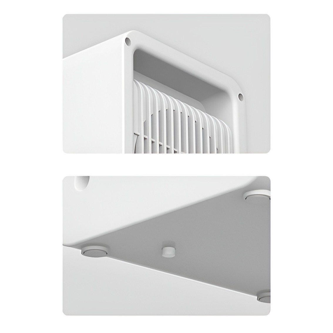 Mini Incalzitor pentru Birou, Incalzire si Racire, 1000-1200W, cu Lumini, cu Maner, Lungime Cablu 1.5 m, 3 Trepte de Temperatura, 15.3x13.8x22.5 cm, Alb [5]