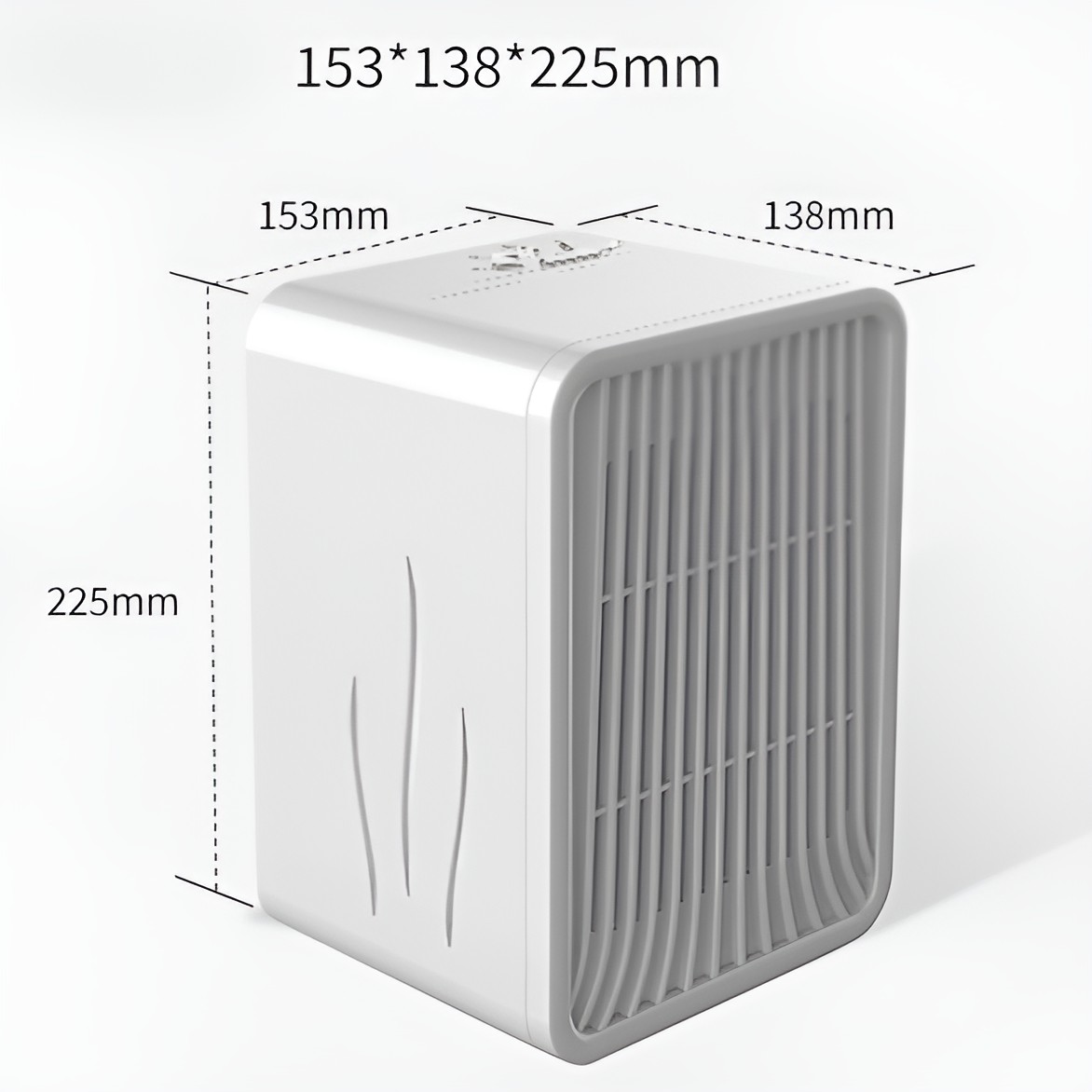 Mini Incalzitor pentru Birou, Incalzire si Racire, 1000-1200W, cu Lumini, cu Maner, Lungime Cablu 1.5 m, 3 Trepte de Temperatura, 15.3x13.8x22.5 cm, Alb [4]