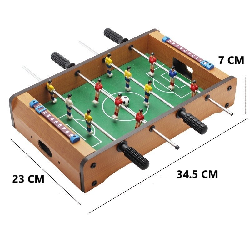 Mini Masa de Fotbal cu Teren si 12 Jucatori 4 Manere, cu Tablou pentru Scor, din Metal, Lemn si ABS, 34.5 x 23 x 7 cm, pentru copii/adulti [6]