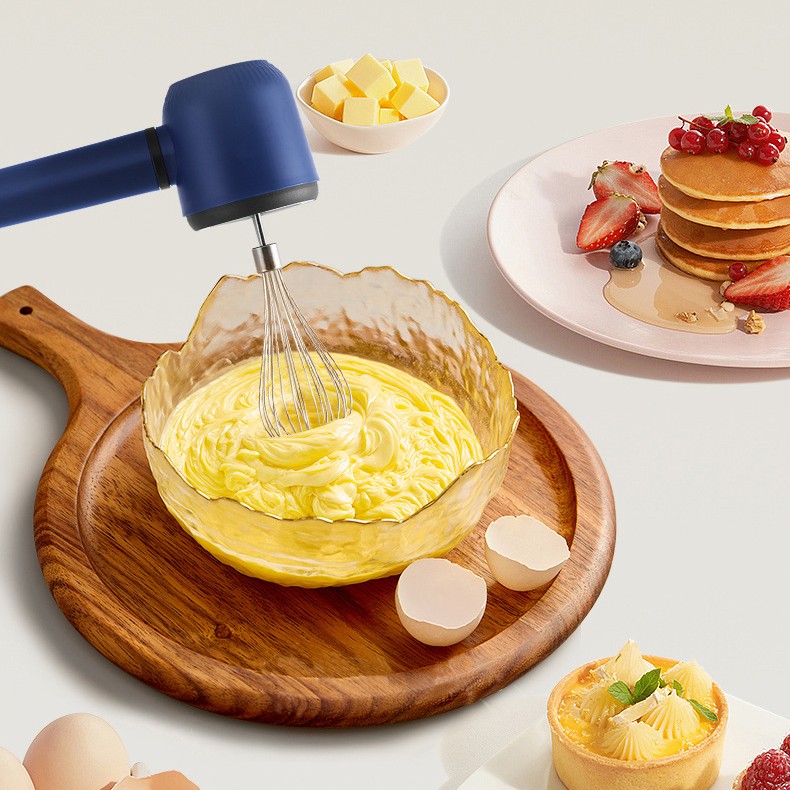 Mixer Electric fara Fir, Mixer pentru Oua Smantana Frisca, Maner Plastic, Usor de Utilizat si Depozitat, 20 x 8.5 x 14.5 cm, Albastru Inchis [3]