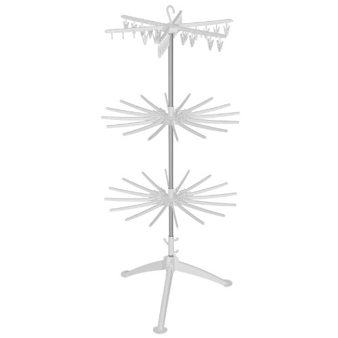 Uscatoare si Standere Haine - Uscator de Rufe Vertical, 3 Niveluri, Pliabil, din ABS+PP+Otel Inoxidabil, Rotire 360 Grade, 178.7 x 75 cm, Alb