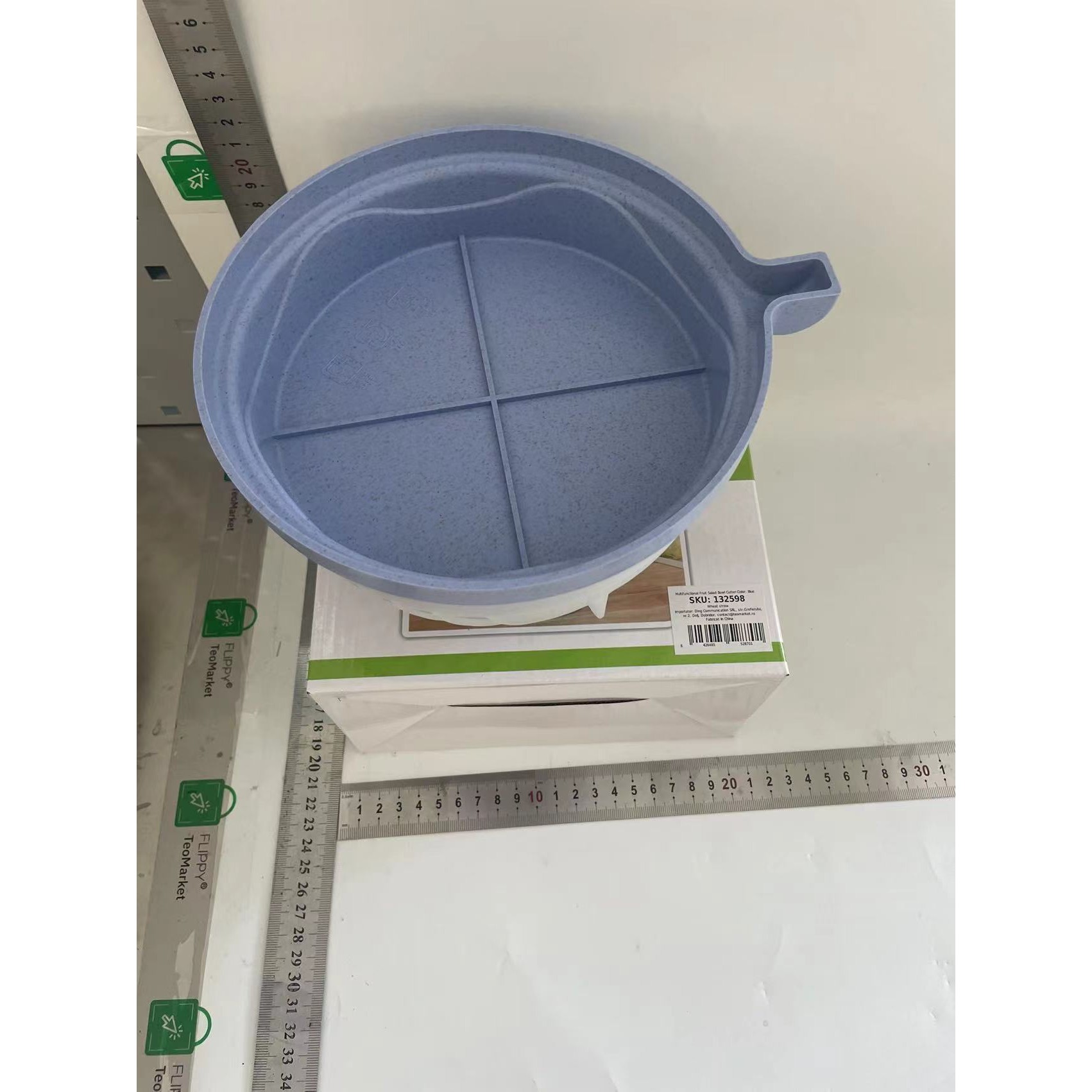 Bol Feliator pentru Salata, Castron Multifunctional pentru Legume si Fructe, pentru Spalat si Taiat Legumele, cu Scurgere si Tocator, Ergonomic, Protectie pentru Maini, 21x18.5x11.5 cm, Mov [1]