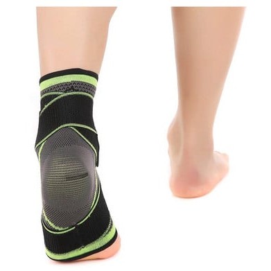Orteza pentru Glezna, cu Benzi Elastice de Fixare, 24 x 10.5 cm, din Nailon, Negru/Verde [9]