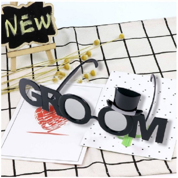 Ochelarii Decorativi, Tema Nunta, Model Groom (Ginere), din Plastic, Negru [2]