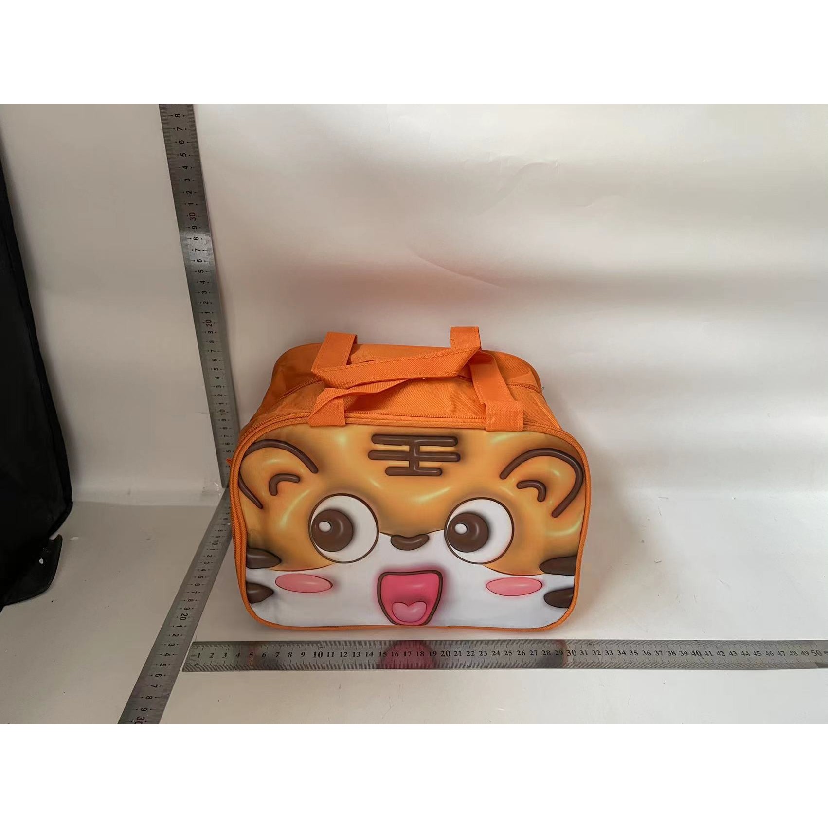 Geant? Frigorific?, cu Desene Animat 3D, Portabil? pentru Copii, de Prânz, din Pânz? Oxford, 27.5x18x20 cm, Model Tigru, Portocaliu [1]