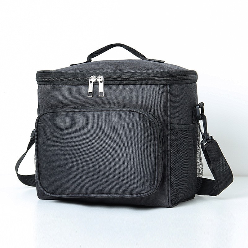 Genti Termoizolante Mancare - Geanta pentru Picnic cu izolare termica, Multifunctionala, Compartimentata, 2 Tipuri de Manere, Impermeabila, 26x24x17 cm, Negru