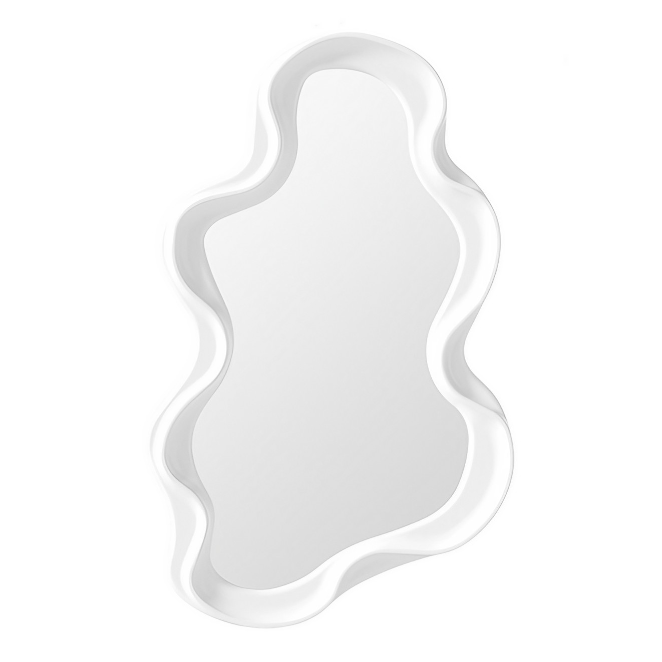 Diverse Casa - Oglinda de Perete, Decorativa, pentru Baie, Dormitor, Sufragerie, Model Minimalist in Forma de Nor, 41x26 cm, Alb