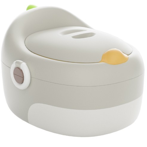 Articole pentru baie - Olita pentru Copii, 3 in 1, Detasabila, Inaltator, Reductor WC, cu Capac, 100 de Saci de Unica Folosinta, Gri