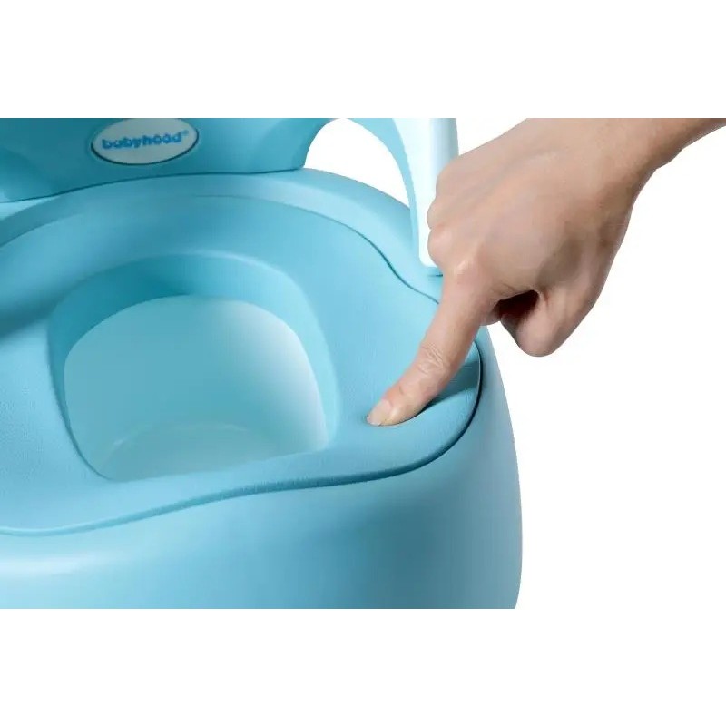 Olita pentru Copii, +6 luni, Detasabila, cu Capac, Antiderapanta, din Plastic, Colac Moale, Model Ratusca, 38x32x30 cm, Albastru [2]