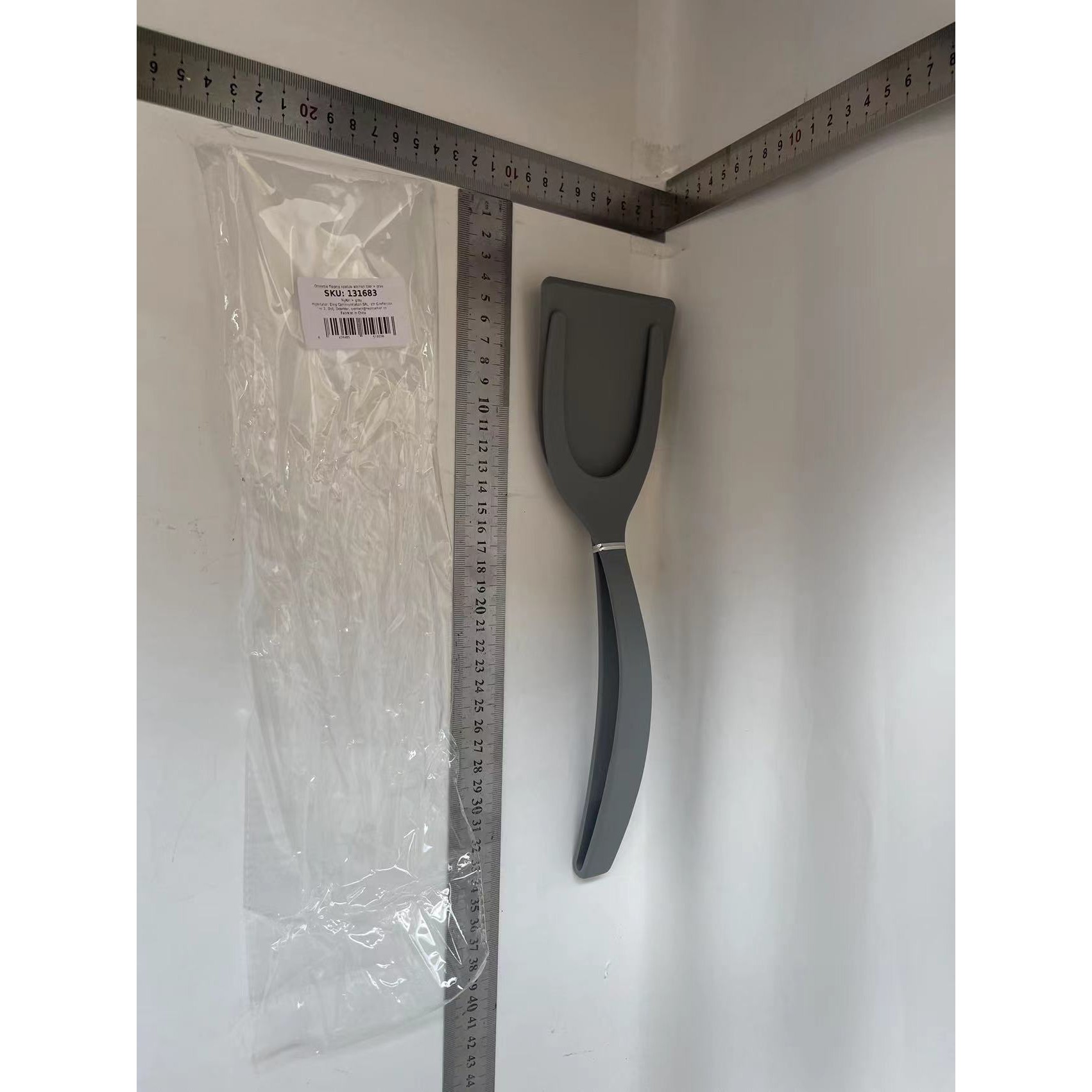 Spatula Multifunctionala tip Cleste, Spatula Cleste pentru Gatit, Silicon PP, pentru Alimente, Carne, Paine, 31 x 8.5 cm Gri [1]