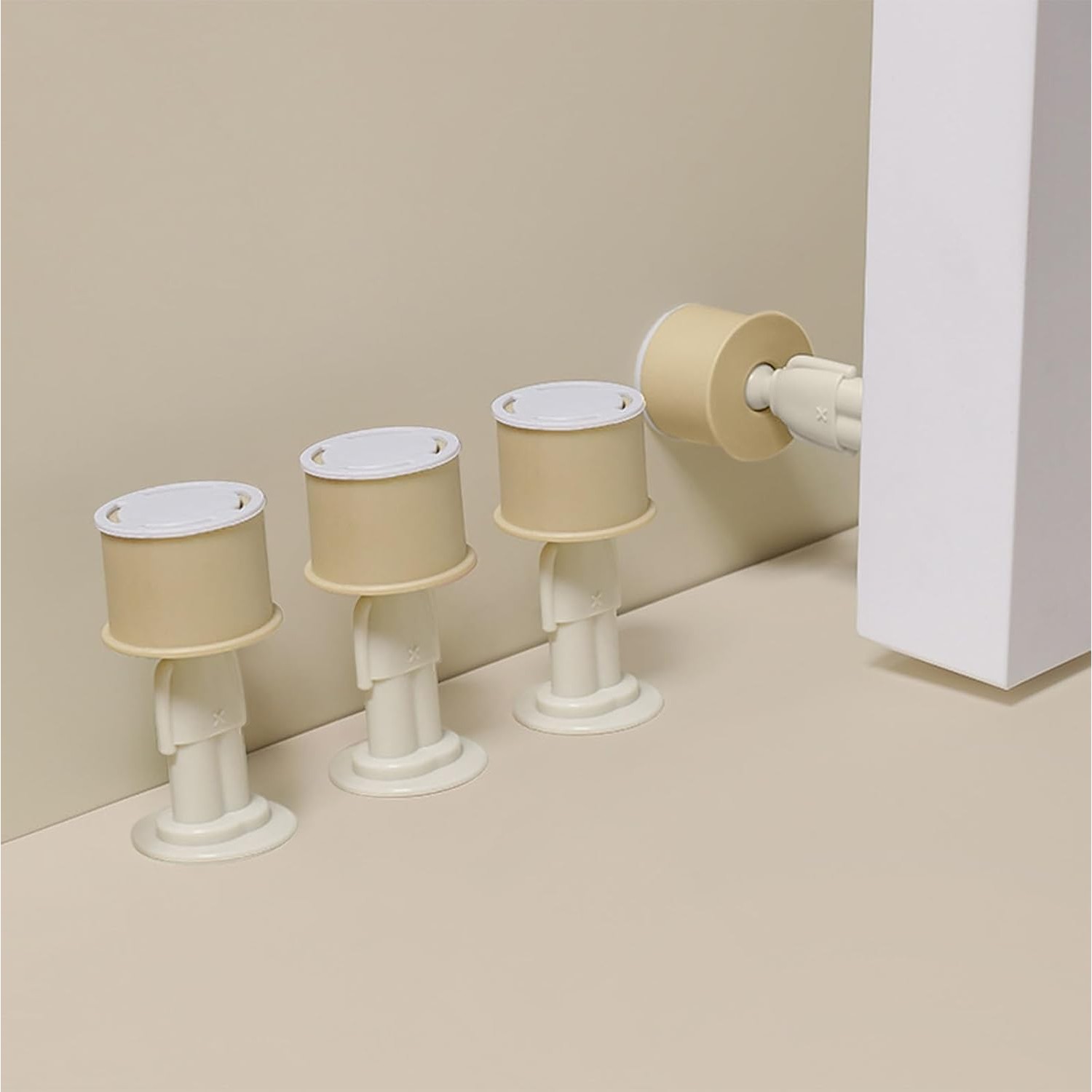 Opritor de Usa, din Silicon, Model Magicial, cu Prindere de Perete, Anti-Coliziune, 4x 8.5 cm, Galben [2]