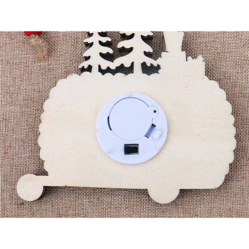 Ornament de Brad, cu Lumini LED, din Lemn, Figurina Spargatorul de Nuci, Model Masina, Multicolor [5]