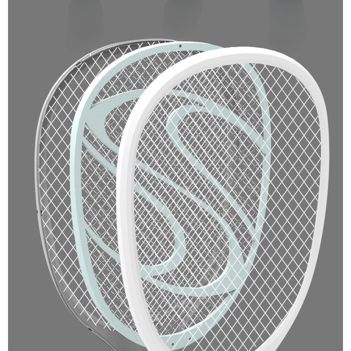 Paleta Electrica pentru Tantari, Muste sau Insecte LED, Reincarcabila, Incarcare USB, Plastic, Casa si Gradina, Anti-insecte, Alb-Albastru [2]