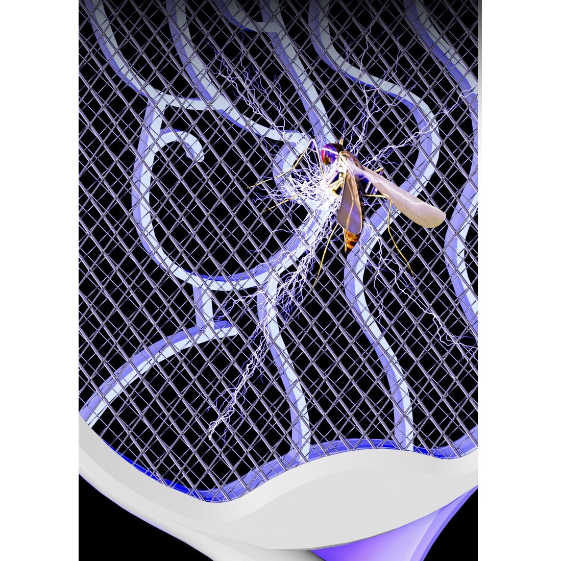 Paleta Electrica pentru Tantari, Muste si Tantari 2in1, Reincarcabila, Incarcare USB, 2600V, Plastic, Casa si Gradina, Anti-insecte, Stand, 23x51 cm, Gri [2]