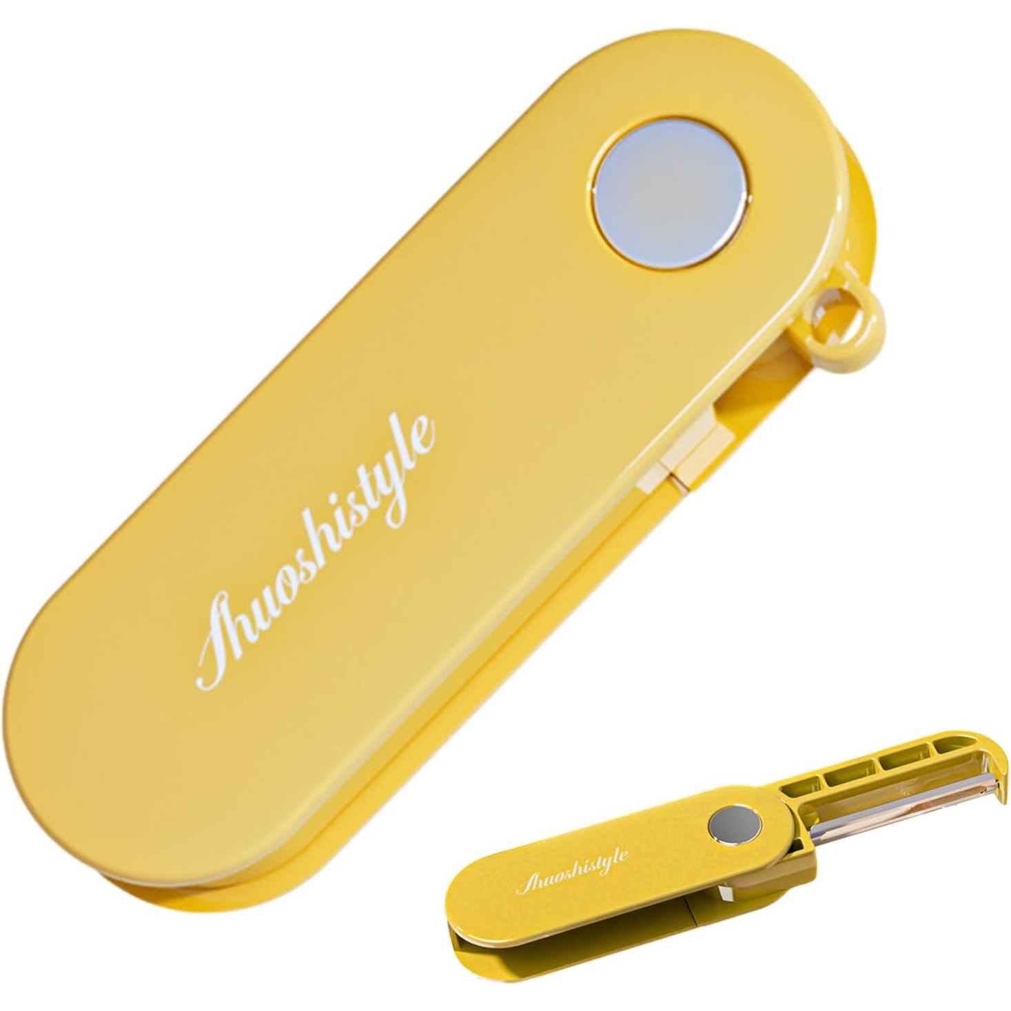 Peeler pentru Legume si Fructe, 3.6 x 9.1 cm, Multifunctional, Curatator Pliabil, din ABS si Otel Inoxidabil, Galben [5]