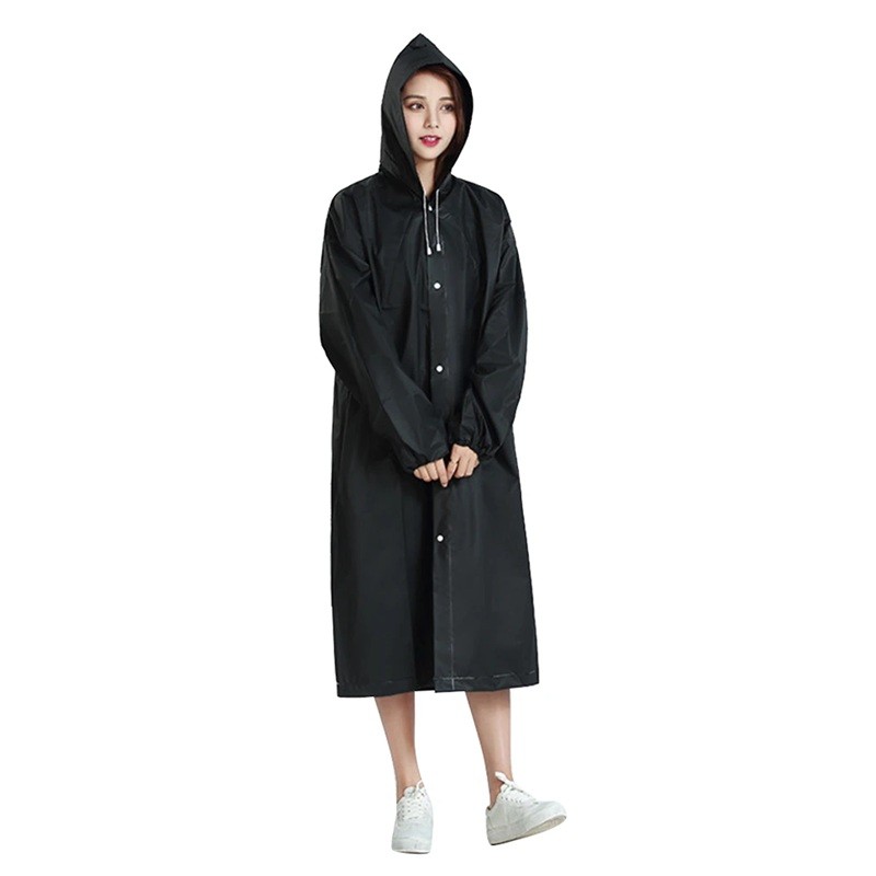 Pelerine, Umbrele si Accesorii - Pelerina de Ploaie, pentru Adulti 150-180 cm, din EVA, Impermeabila, Rezistenta la Vant, Inchidere cu Capse, 140 g, Negru