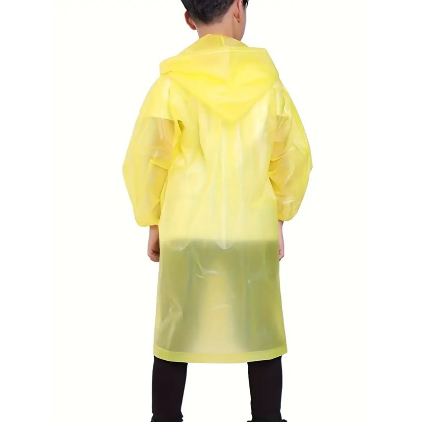 Pelerina de Ploaie, pentru Copii 100-145 cm, din EVA, Impermeabila, Inchidere cu Capse, Galben [3]