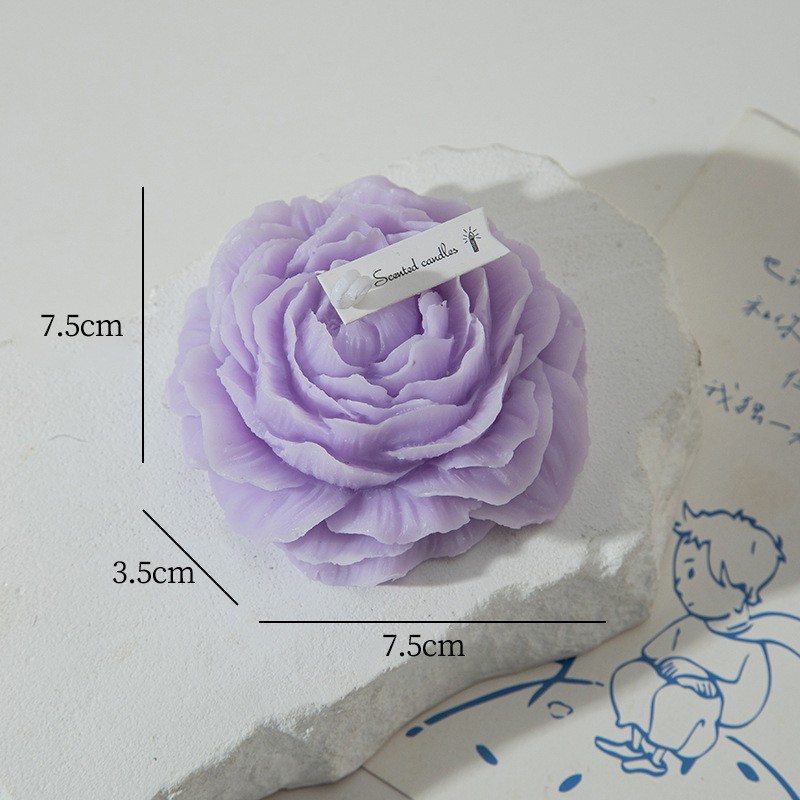 Lumanare Parfumata, Model Trandafir, Ardere 10h, 70 g, 7.5 x 3.5 cm, Parfum de Lavanda, Mov [3]