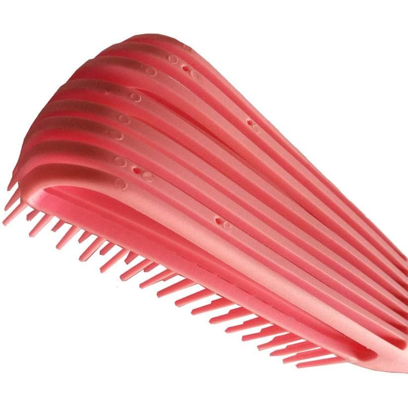 Perie Flexibila, pentru Descurcat Par Cret/Umed si Uscat, 8 Brate Mobile, din TPE, 24.5 x 4.5 x 2 cm, Roz [4]