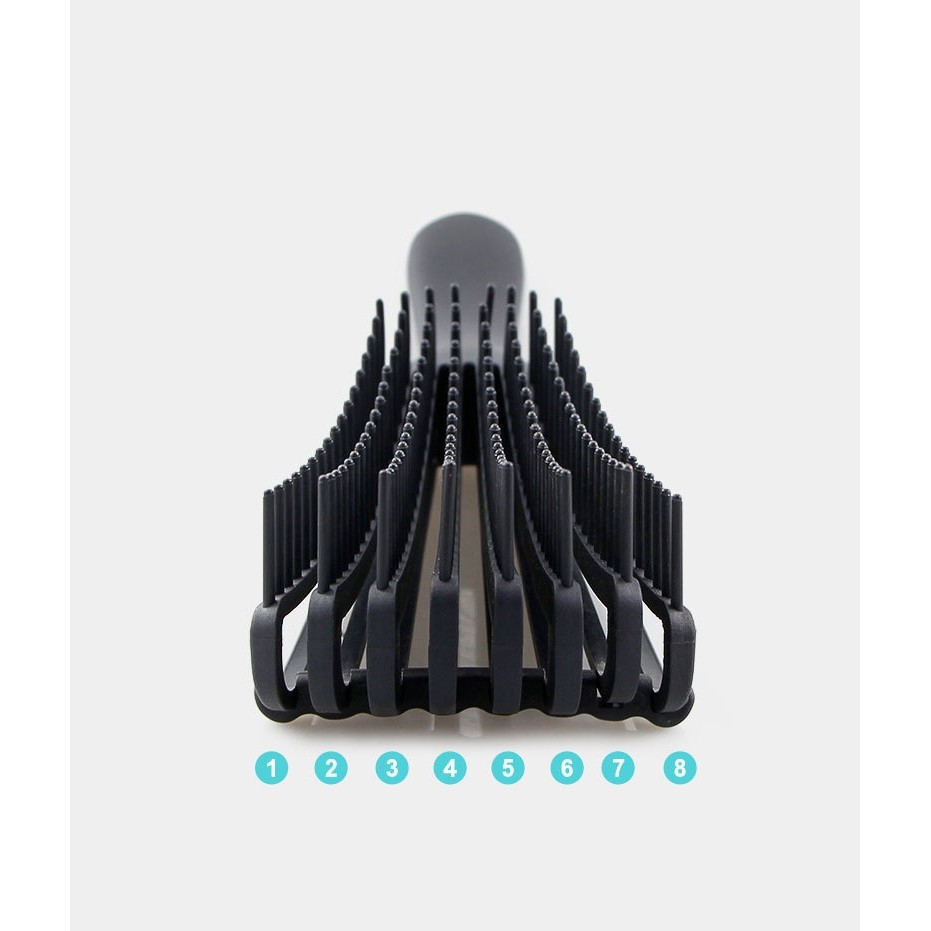 Perie Flexibila, pentru Descurcat Par Cret/Umed si Uscat, 8 Brate Mobile, din TPE, 24.5 x 4.5 x 2 cm, Negru [5]