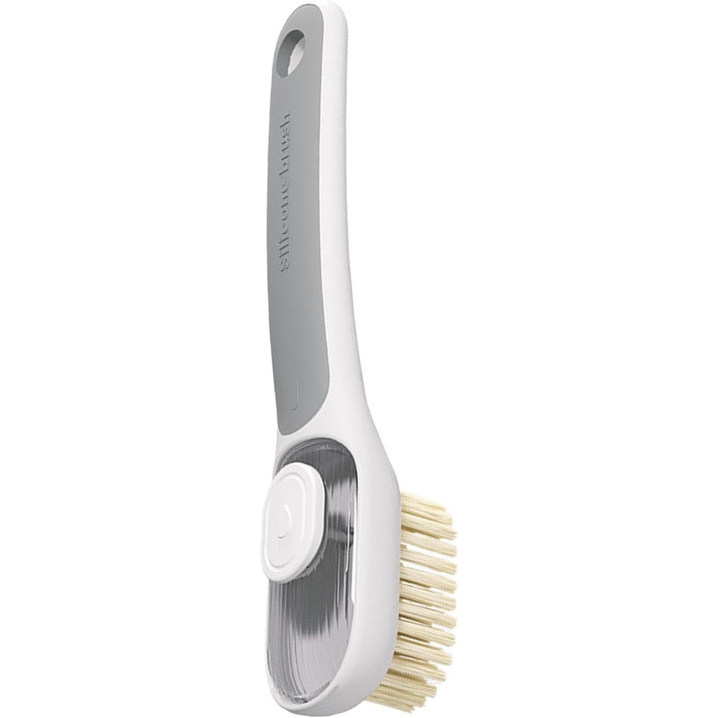 Perie Multifunctionala 2 in 1, Perie Densa/Perie din Piele de Caprioara, cu Recipient Lichid, Maner Lung, 20.1x 4.3 x 5 cm, Gri [2]