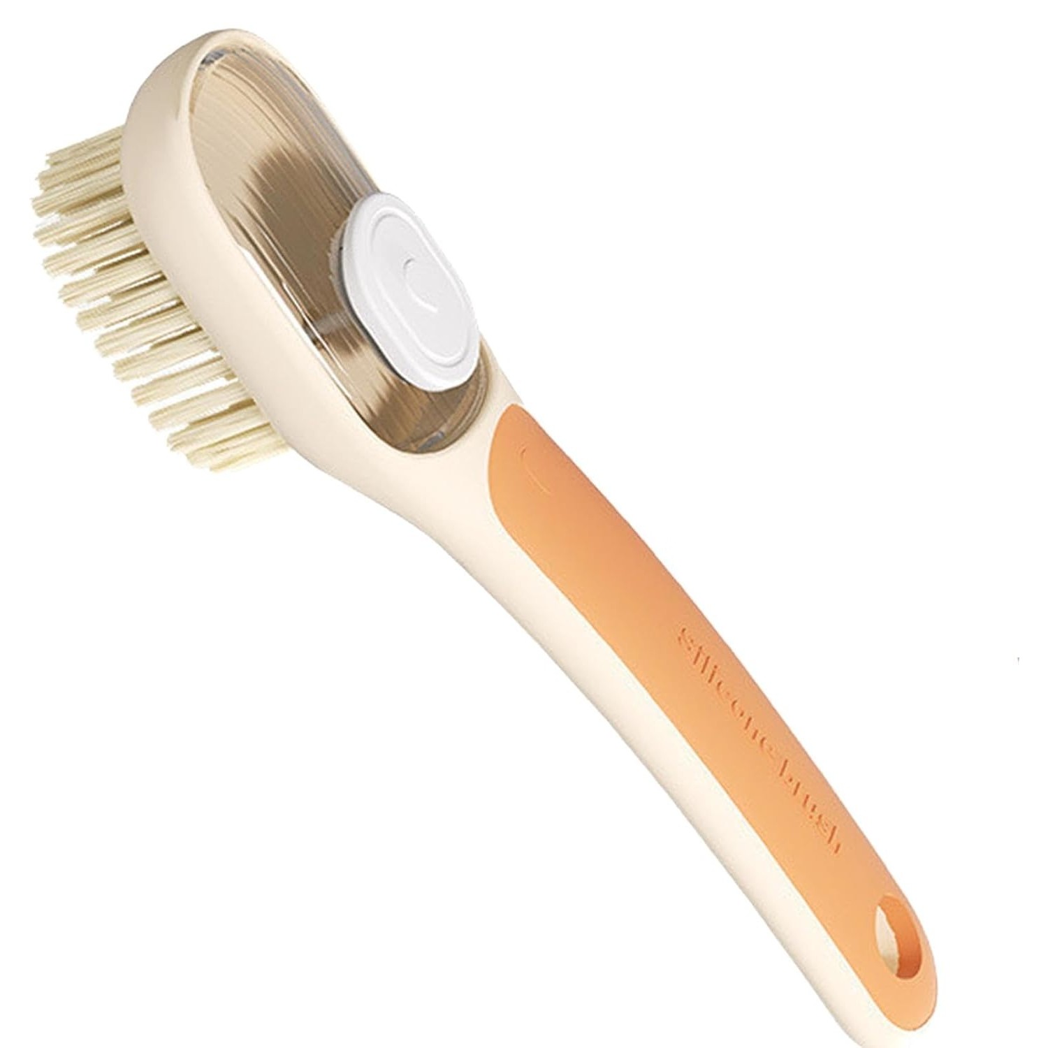 Maturi, Perii, Mopuri si Galeti - Perie Multifunctionala 2 in 1, Perie Densa/Perie din Piele de Caprioara, cu Recipient Lichid, Maner Lung, 20.1x 4.3 x 5 cm, Portocaliu