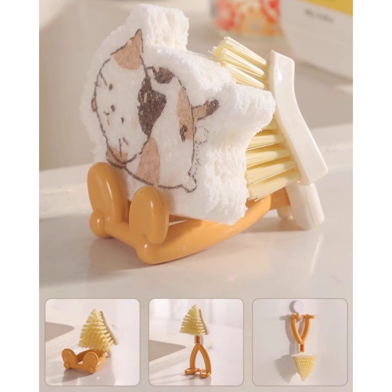 Perie Multifunctionala, Pliabila, Triunghiulara, 15 x 3.5 x 5.8 cm, Portocaliu [6]