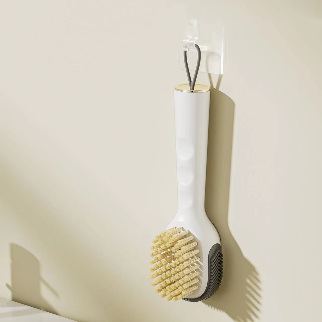 Perie pentru Curatare Incaltaminte cu Recipient pentru Detergent, Perie Multifunctionala pentru Incaltaminte si Lenjerie, cu Peri Moi, Fara Deteriorare, 22x6x4 cm, Culoare Alb [1]