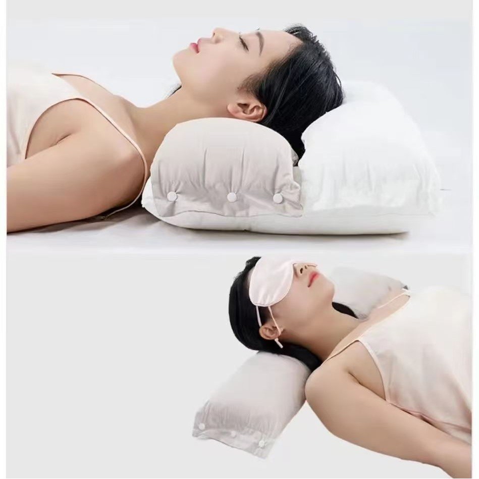 Perna Ortopedica 3 in 1, Strat Dublu, Protectie Cervicala, pentru Adulti, 45 x 70 cm, Gri [4]