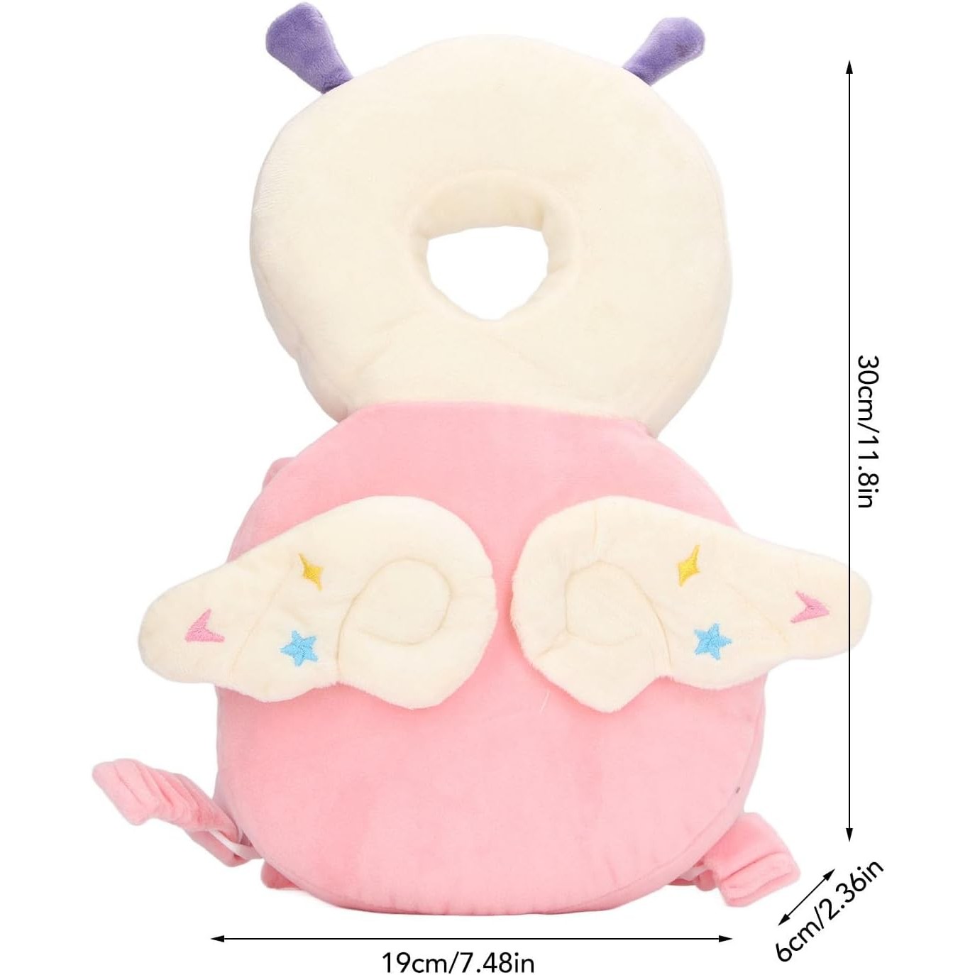 Perna tip Rucsac pentru Protectia Capului, Tetiera tip Insecta, pentru Bebelusi, 33x6x19 cm, 180 g, Roz [3]