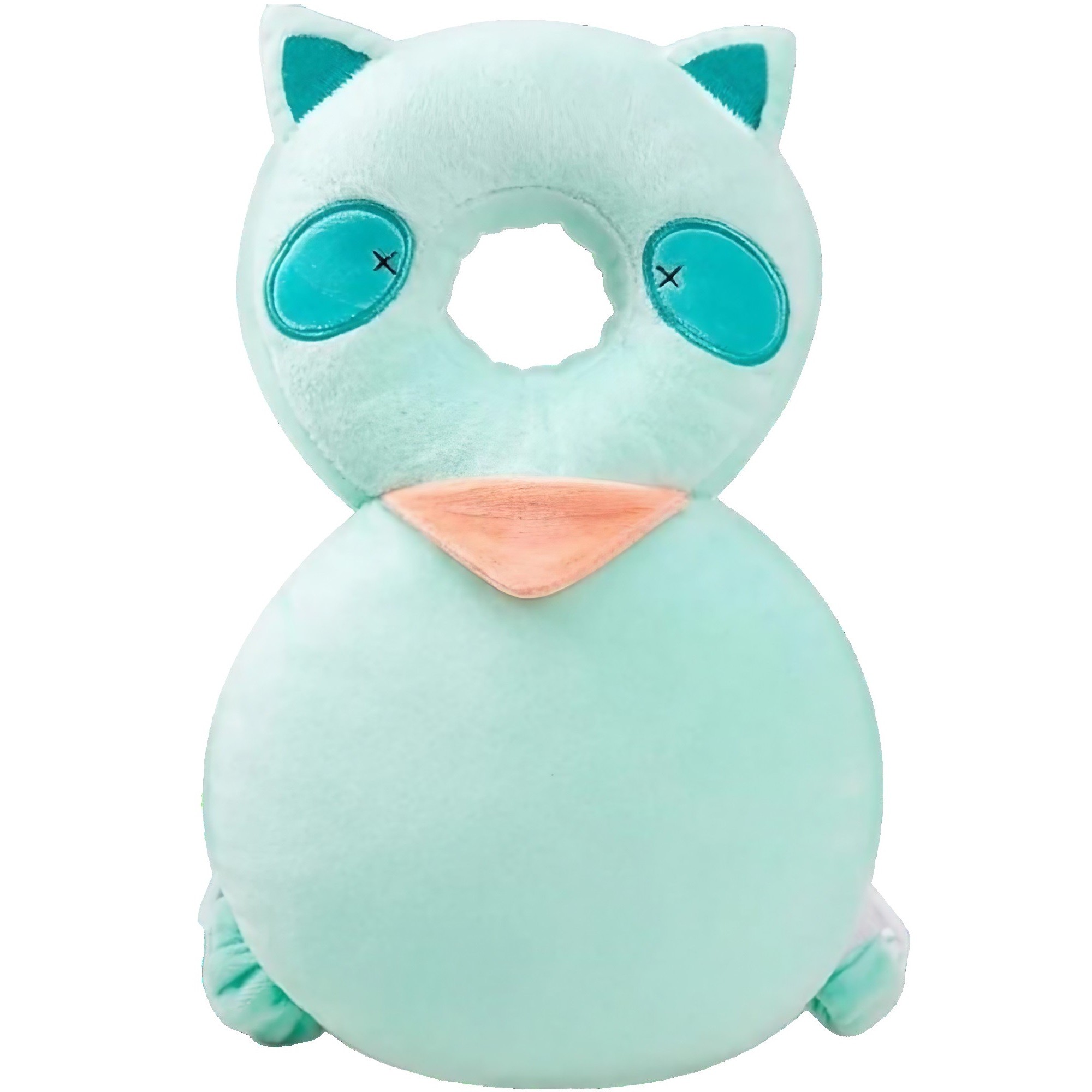 Perne Voiaj, Paturi si Textile - Perna tip Rucsac pentru Protectia Capului, Tetiera tip Raton, pentru Bebelusi, 33x6x19 cm, 180 g, Turcoaz