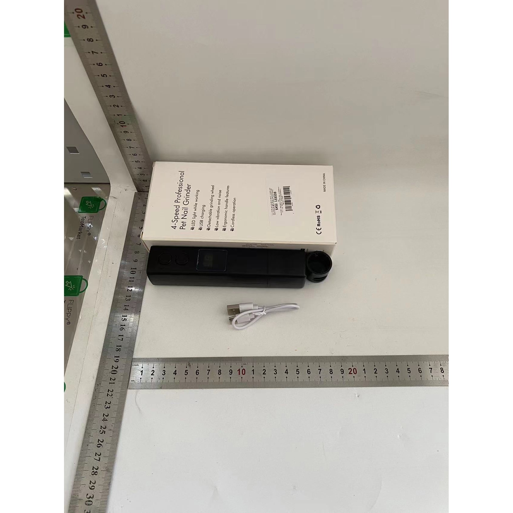 Pila Electrica pentru Animalute de Companie, Incarcare USB, Laser pentru Joaca, Capac Impotriva Prafului, Display Electronic, 15 x 3 cm, Mai Multe Viteze, Negru [3]