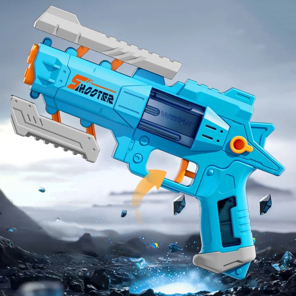 Pistol Manual cu Apa, Jucarie Pistol cu Apa Sigur Pentru Copii, Design Nou S-Shooter Atractiv, 23 x 14.5 cm, Albastru [1]