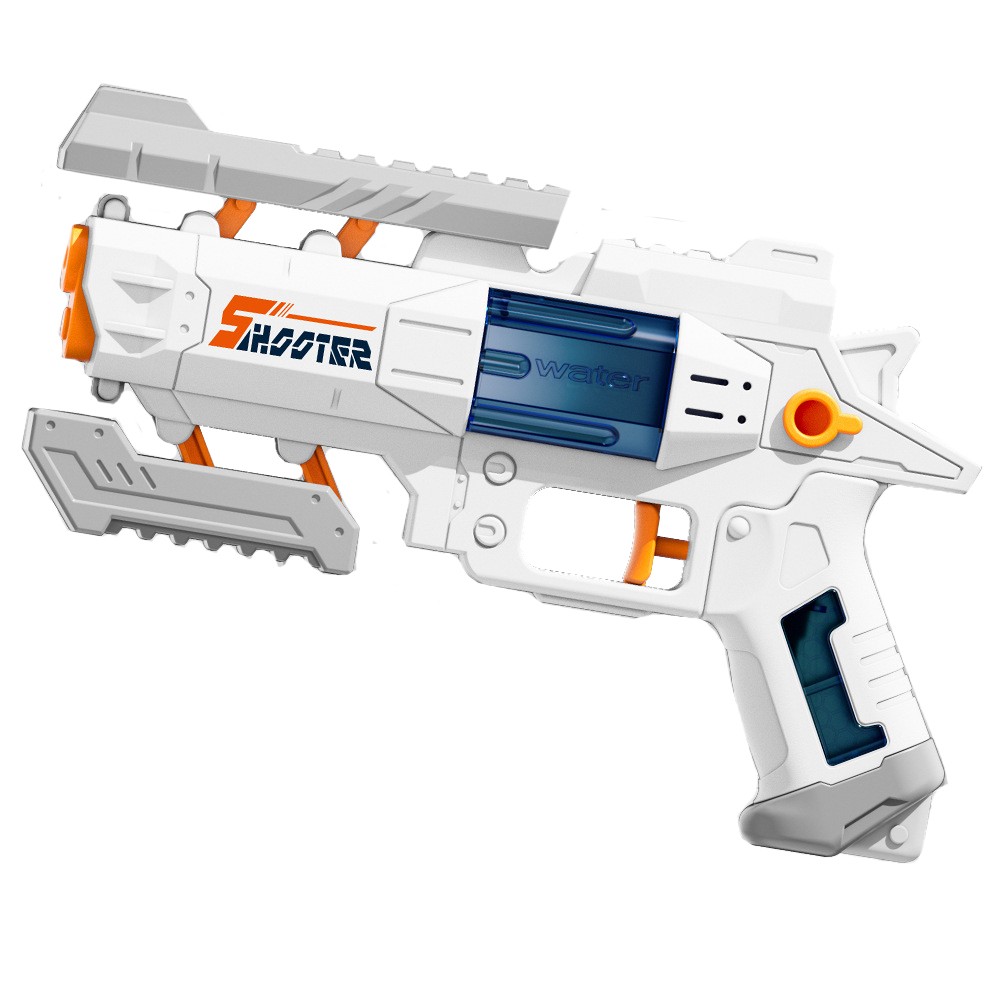 Pistoale cu apa - Pistol Manual cu Apa, Jucarie Pistol cu Apa Sigur Pentru Copii, Design Nou S-Shooter Atractiv, 23 x 14.5 cm, Alb