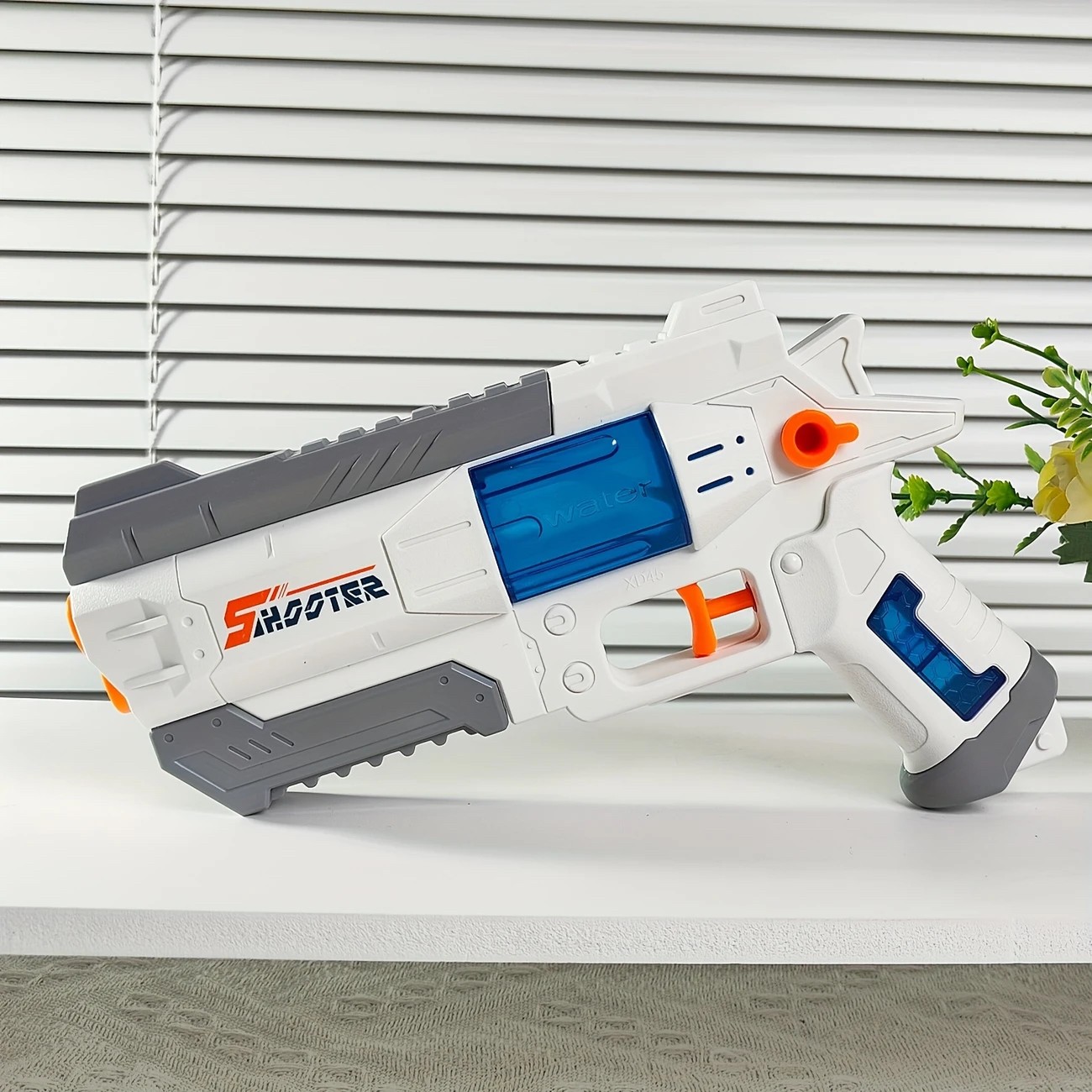 Pistol Manual cu Apa, Jucarie Pistol cu Apa Sigur Pentru Copii, Design Nou S-Shooter Atractiv, 23 x 14.5 cm, Alb [4]