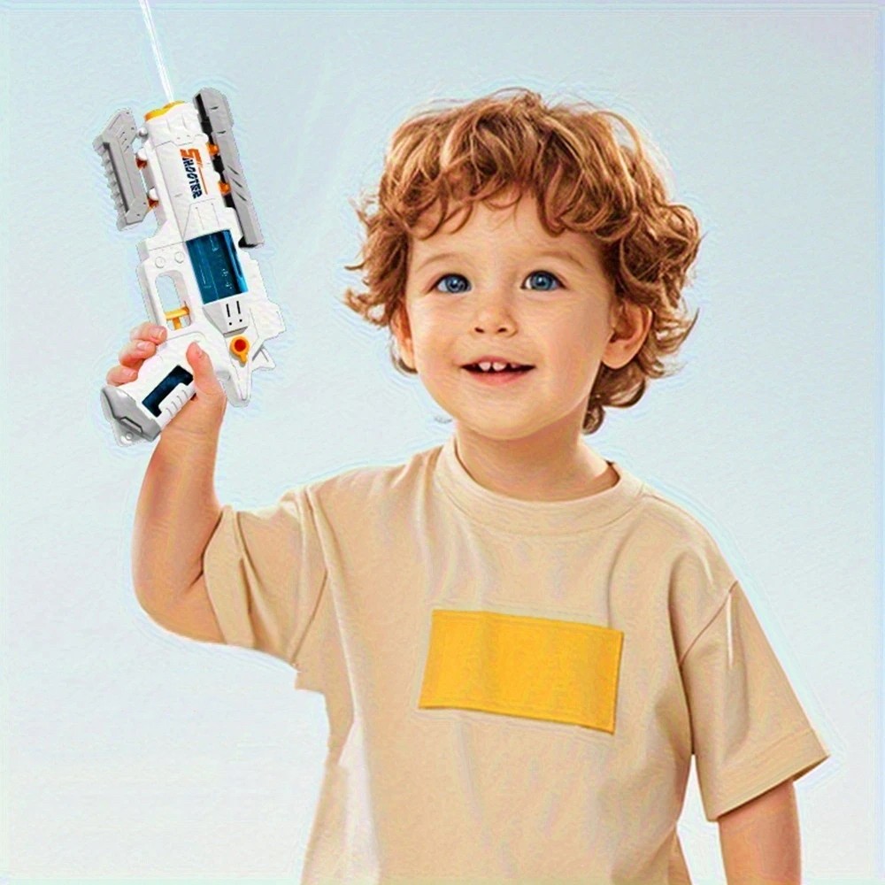 Pistol Manual cu Apa, Jucarie Pistol cu Apa Sigur Pentru Copii, Design Nou S-Shooter Atractiv, 23 x 14.5 cm, Alb [2]