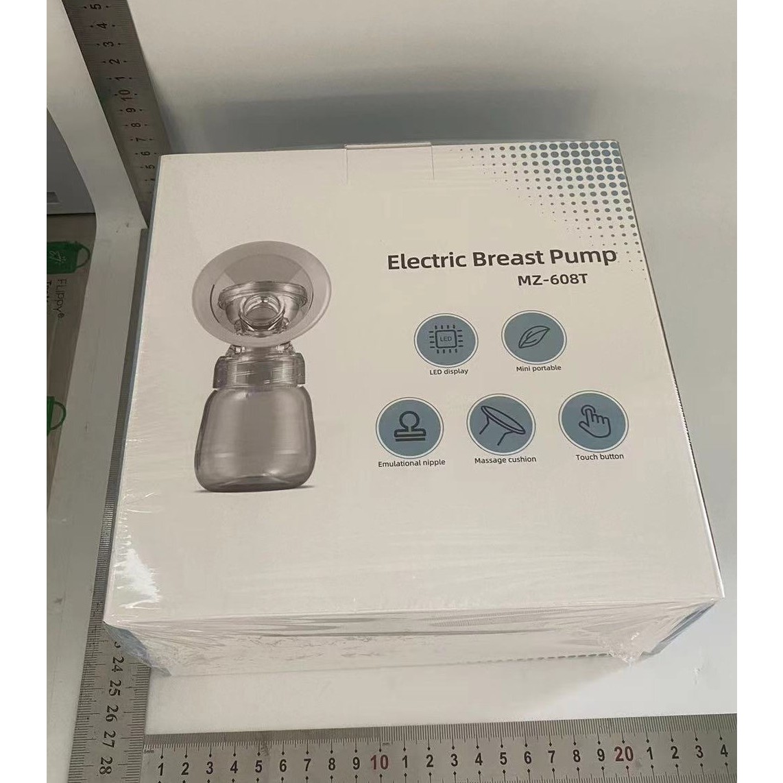 Pompa de San Electrica 2 in 1, cu 2 Biberoane, Capacitate 180 ml, Incarcare USB Tip C, 1200 mAh, 2 Moduri, 9 Viteze, Roz Transparent [1]