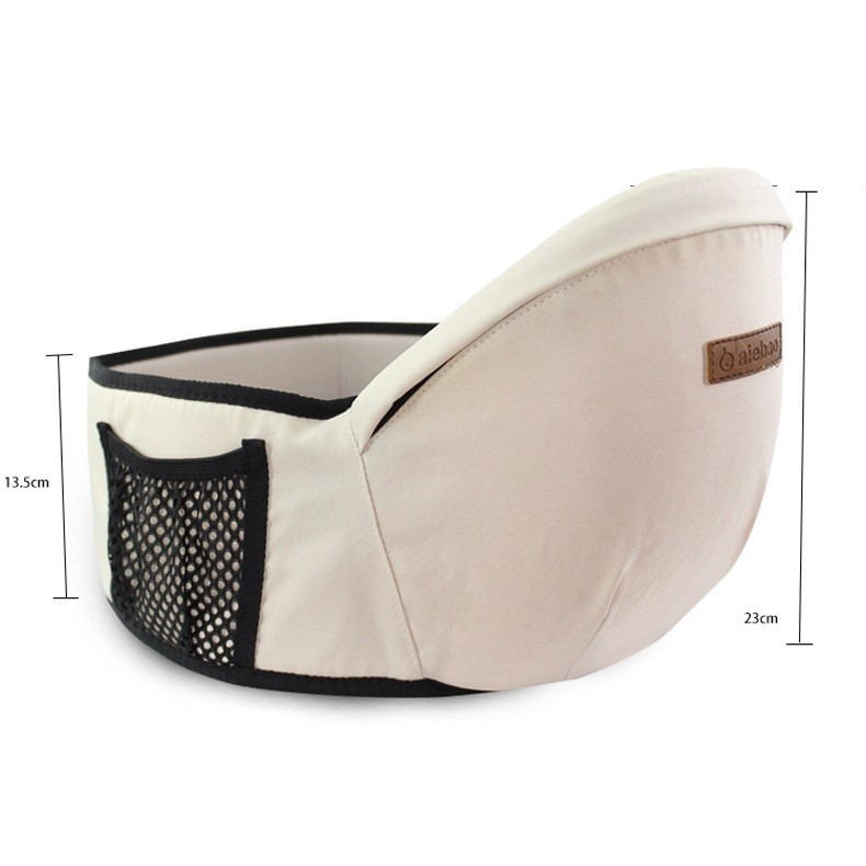 Port-Bebe Ergonomic Ajustabil cu Scaun, 3 Pozitii, Bumbac Respirabil, pentru Copii 0-3 Ani, 20 kg Maxim, 25 x 22 x 18 cm, Gri [3]