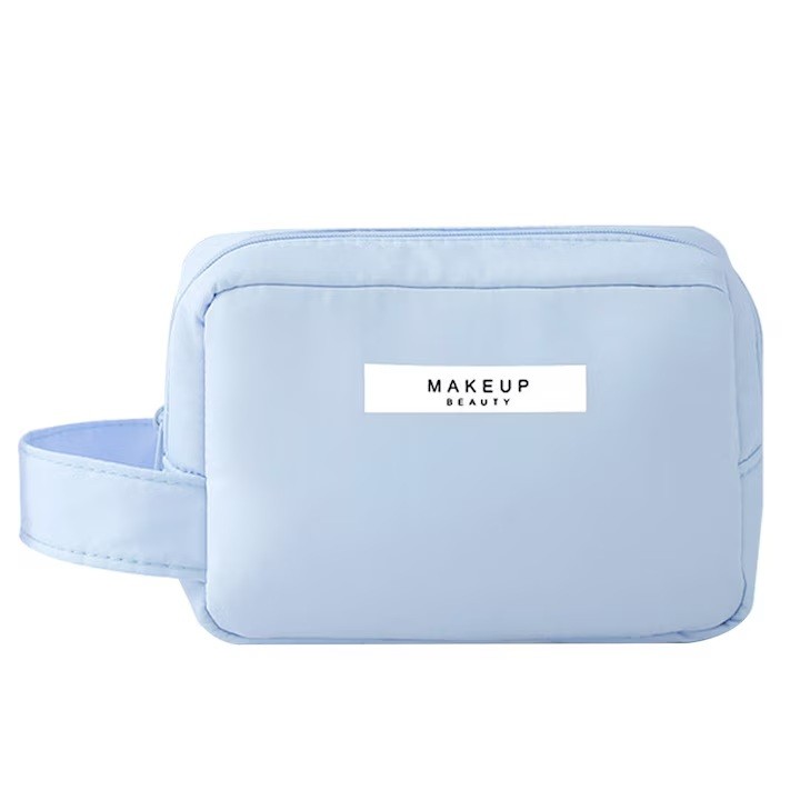 Genti Cosmetice si Organizare - Portfard, cu Maner, Material Impermeabil, pentru Cosmetice, 16 x 11 x 7 cm, Albastru