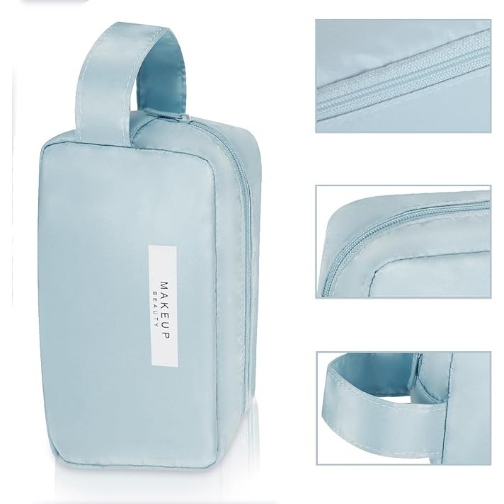 Portfard, cu Maner, Material Impermeabil, pentru Cosmetice, 16 x 11 x 7 cm, Albastru [2]