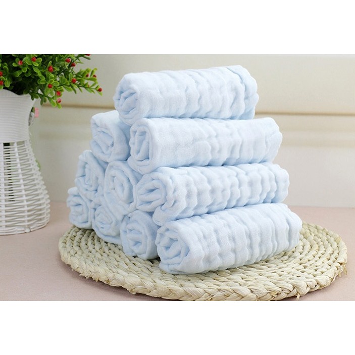 Prosop Absorbant, din Bumbac, 6 Straturi, 30 x 30 cm, Albastru [3]