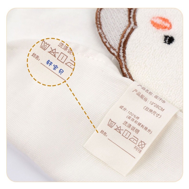 Prosop Absorbant, din Bumbac, pentru Bebelusi, 19x28 cm, Model Elefantel, Alb [2]