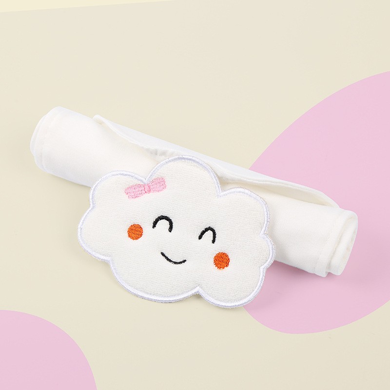 Prosop Absorbant, din Bumbac, pentru Bebelusi, 19x28 cm, Model Norisor, Alb [1]