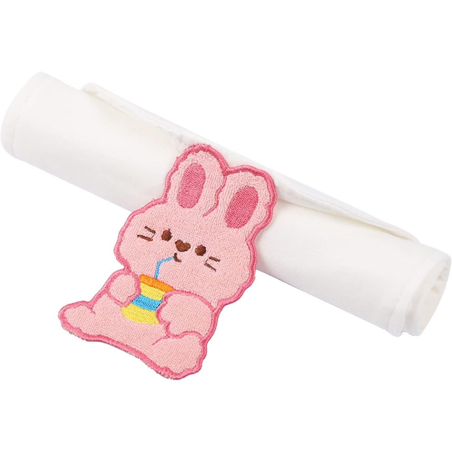 Articole Diverse copii - Prosop Absorbant, din Bumbac, pentru Bebelusi, 19x28 cm, Model Iepuras, Alb