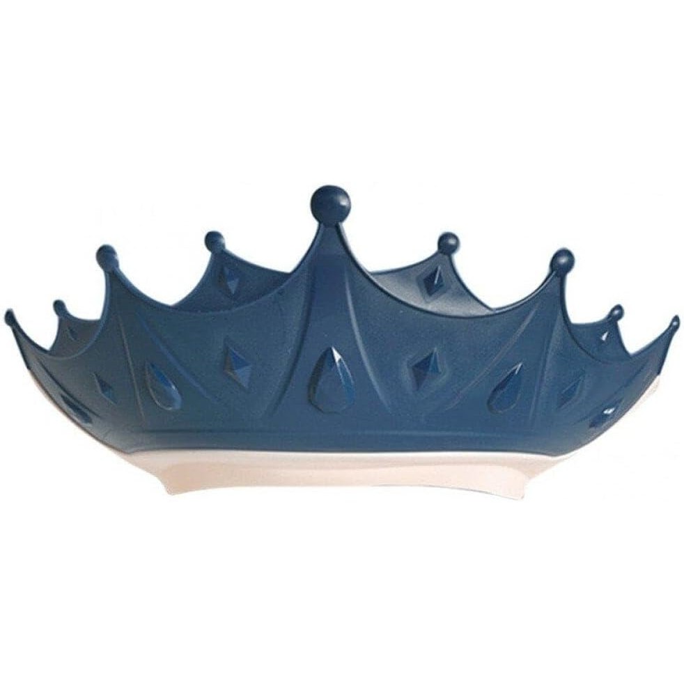 Articole pentru baie - Viziera de Protectie Baie Pentru Copii, Fippy, Model Coroana, Dimensiune ajustabila, Durabil, Usor de curatat, Impotriva Samponului, pentru Ochi si Urechi, TPE+PP, 15x13 cm, Albastru Inchis
