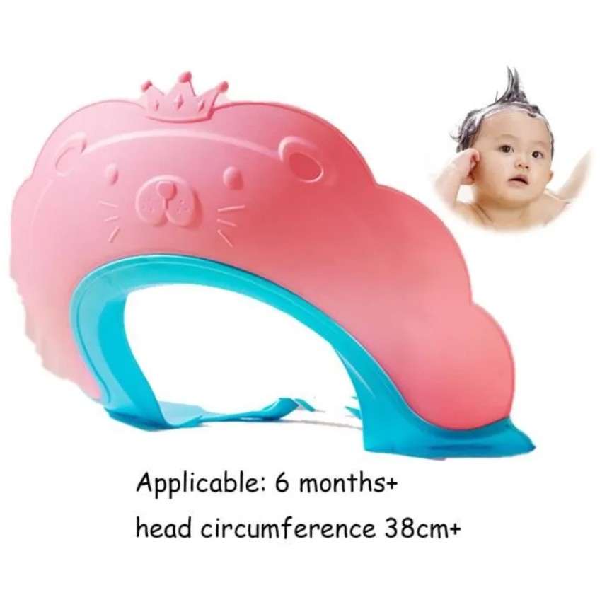 Viziera de Protectie Baie Pentru Copii, Fippy, Model Coronita Leu, Dimensiune ajustabila, Durabil, Usor de curatat, Impotriva Samponului, pentru Ochi si Urechi, TPE+PP, 21x20.5 cm, Roz [2]