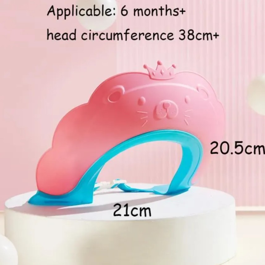 Viziera de Protectie Baie Pentru Copii, Fippy, Model Coronita Leu, Dimensiune ajustabila, Durabil, Usor de curatat, Impotriva Samponului, pentru Ochi si Urechi, TPE+PP, 21x20.5 cm, Roz [3]