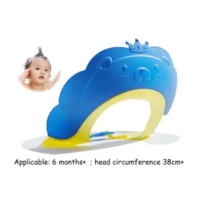 Viziera de Protectie Baie Pentru Copii, Fippy, Model Coronita Leu, Dimensiune ajustabila, Durabil, Usor de curatat, Impotriva Samponului, pentru Ochi si Urechi, TPE+PP, 21x20.5 cm, Albastru [2]